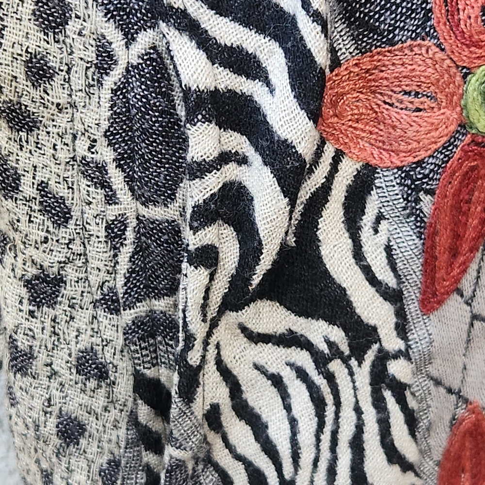 SOFT SURROUNDINGS Womens Cardigan Large Leaf Stitch Waterfall Wool Blend Autumn - Picture 11 of 11